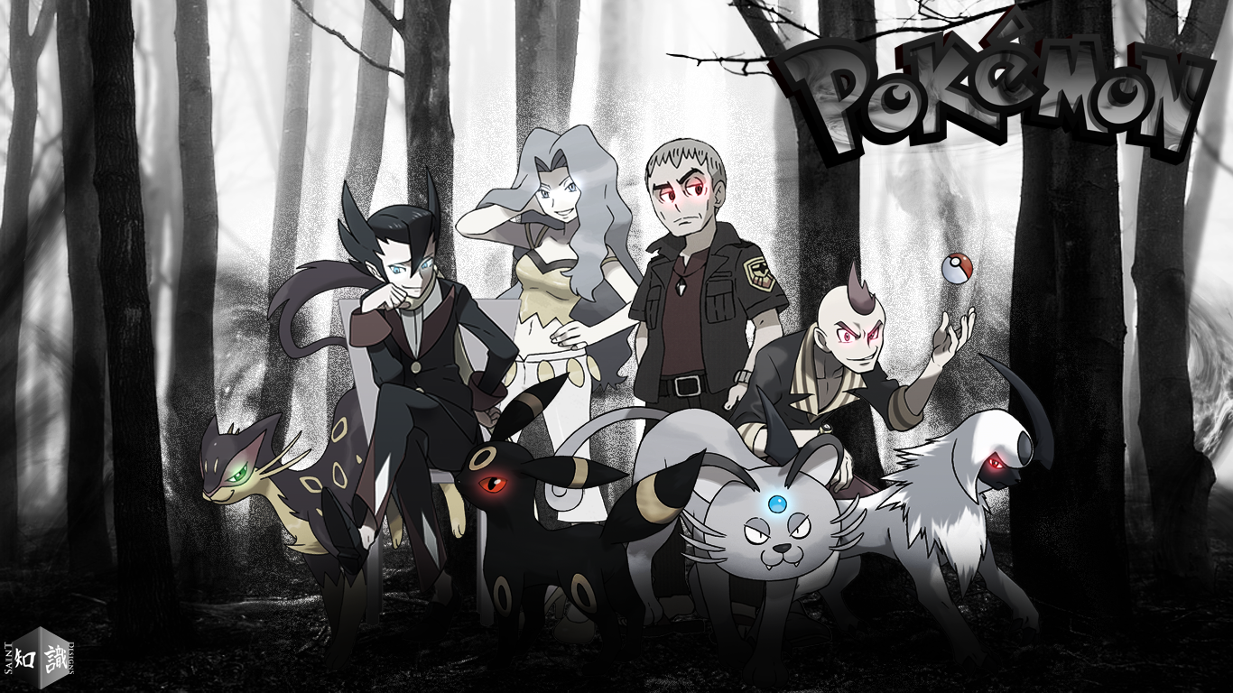 Dark type Pokemon trainers (Re-Updated art)