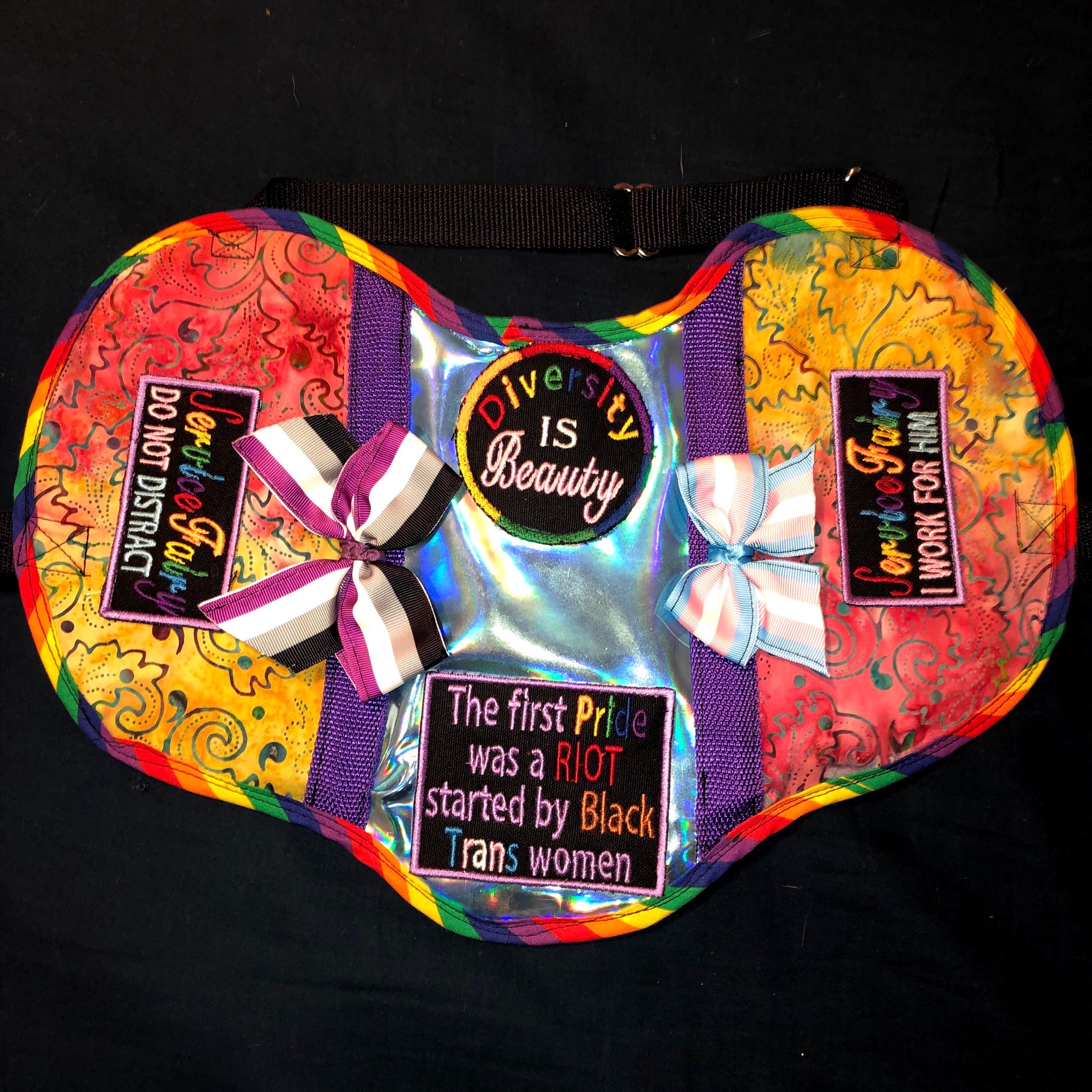 Pride themed service dog vest and patches by Lynxxheart on DeviantArt