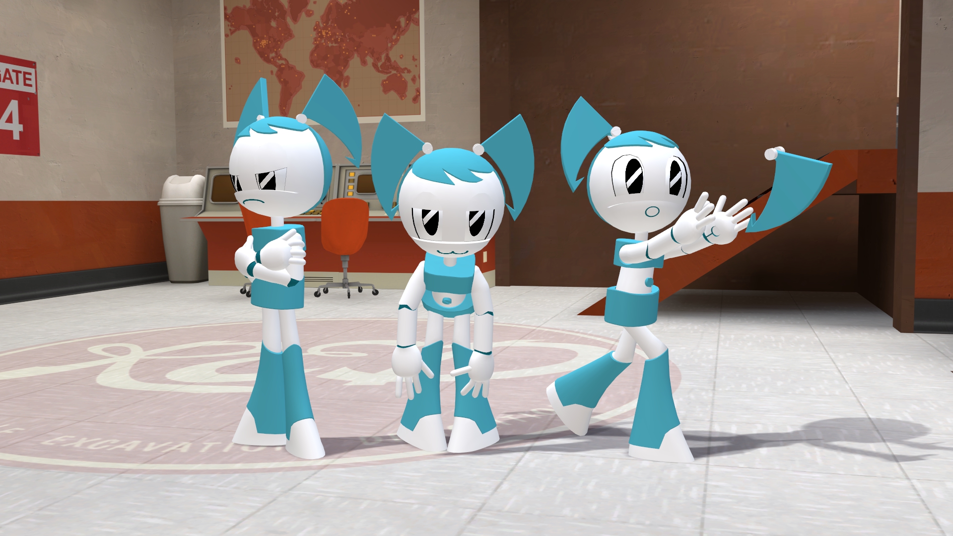 Девочка робот танцует