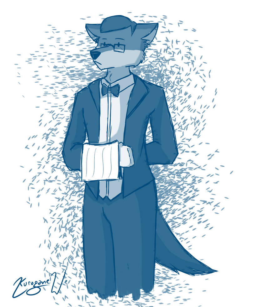 Butler Standing Drawing A butler sketch by KuroTyphy on DeviantArt