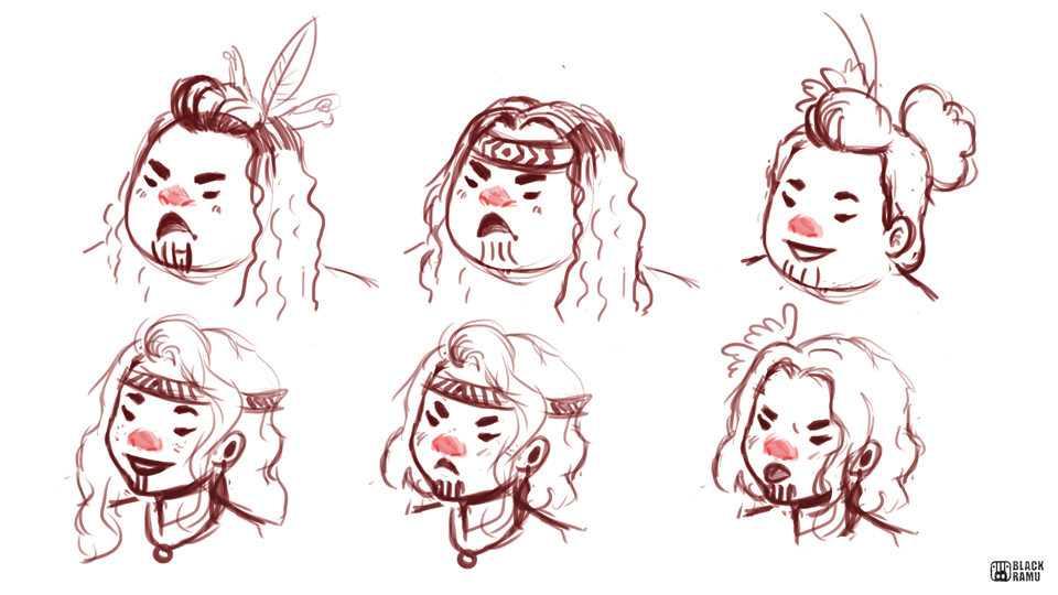 Maori Women Sketches