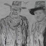 John Wayne with Kirk Douglas