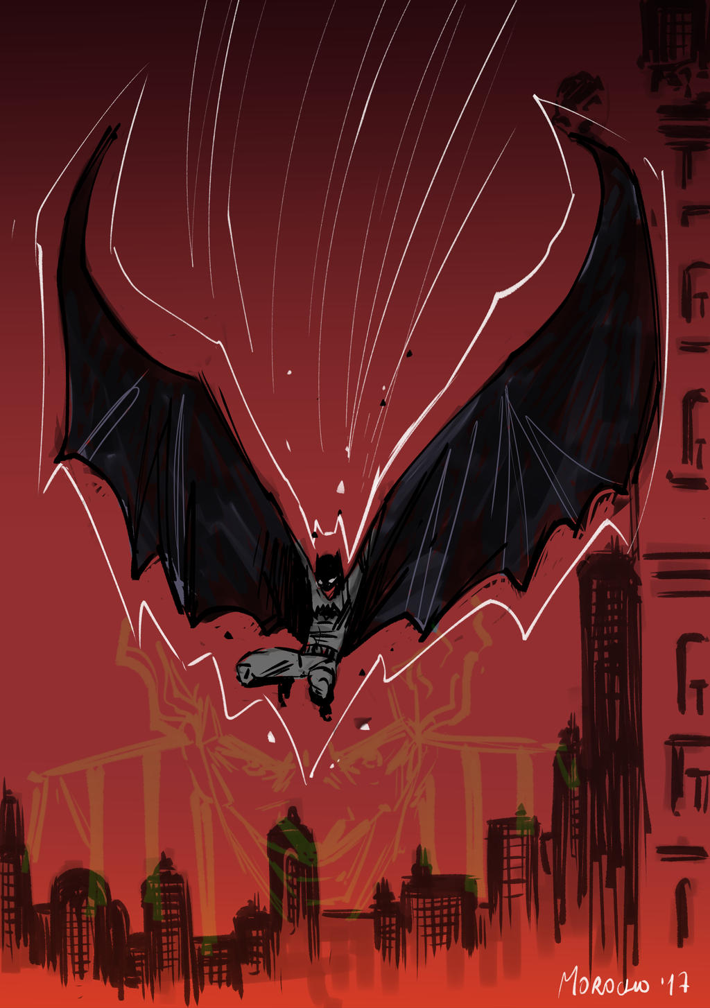 Batman in red by guarike on DeviantArt