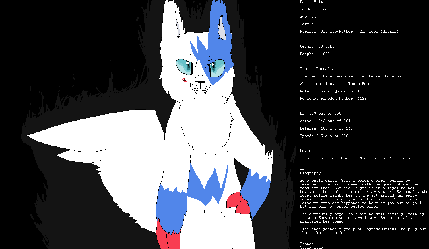 Slit Reference Sheet by Outlaw-Zangoose on DeviantArt
