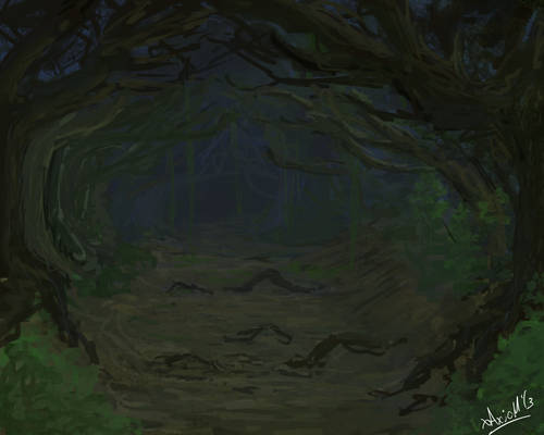 Dark Forest Painting