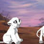 Kovu and Kiara Cubs Base With Background