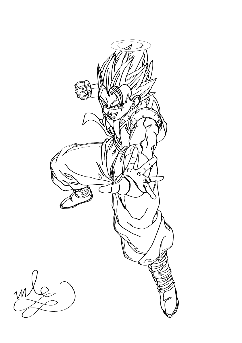 Dragon Ball Z Gogeta Coloring Pages - Goku Em Preto E Branco