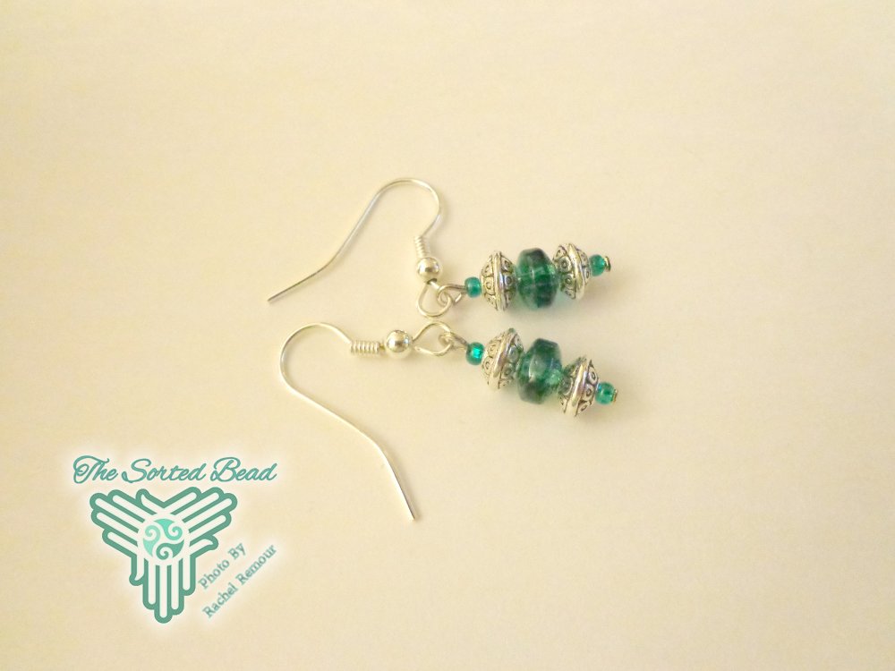 Teal Dangle earrings