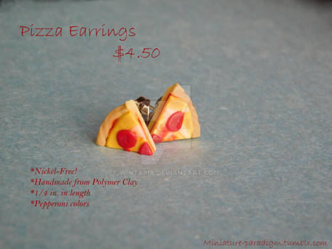 Pepperoni Pizza Stud Earrings