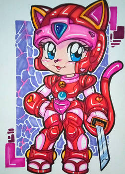 Old school anime draw : Poly ester of pizza cats