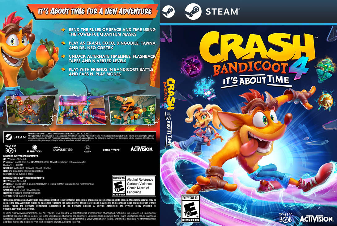 Crash Bandicoot 4: It's About Time PC Cover by psycosid09 on DeviantArt