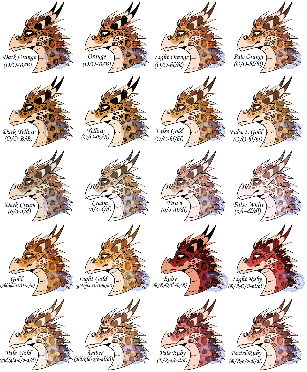 COA dragon scale and hybrid hair color guide by DusklightZeta on DeviantArt