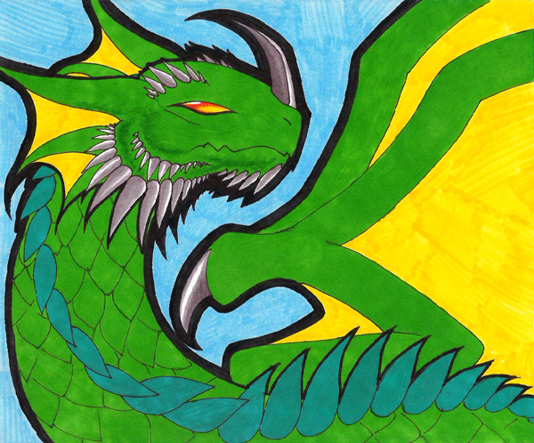 green marker dragon