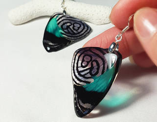 Transparent Butterfly Wings Earrings - Turquoise