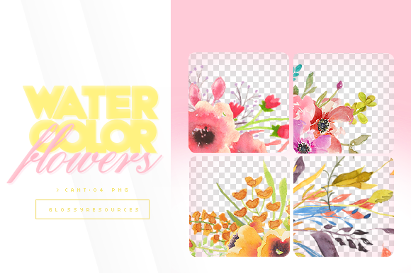 Watercolor Flowers / Vectores