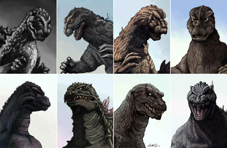 The Evolution of Godzilla by monsterartist on DeviantArt