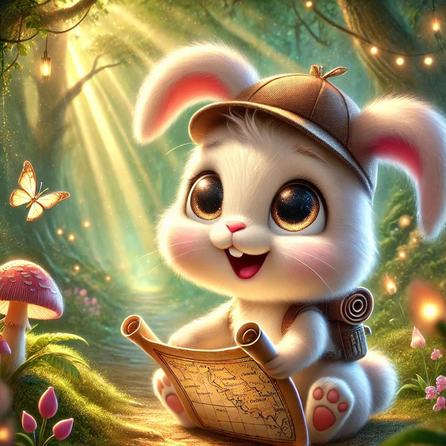 Cute Rabbit - Let The Adventure Begin by Fairaa on DeviantArt
