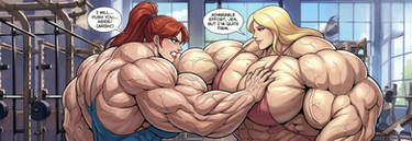 Lisa vs Jenifer Muscle at Gym Comic
