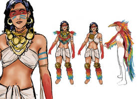 .Mayan Costume Sketch.