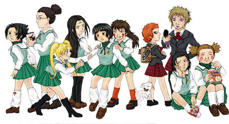 Naruto boys as school girls
