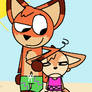 2 foxes chillin at the beach