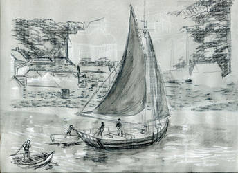 Gray Boat Sketch