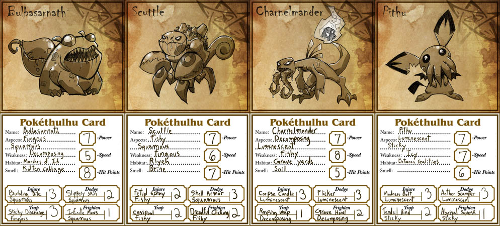 Pokethulhu Starters