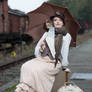 [STOCK] Steampunk Girl sitting on a suitcase