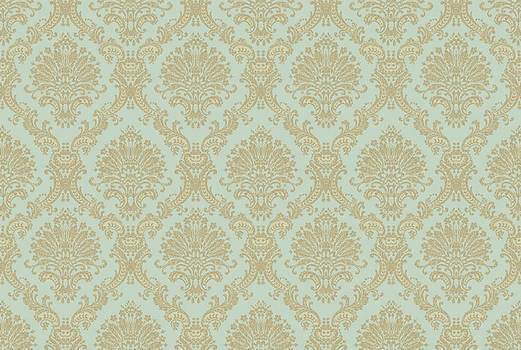 Teal Gold Damask Seamless