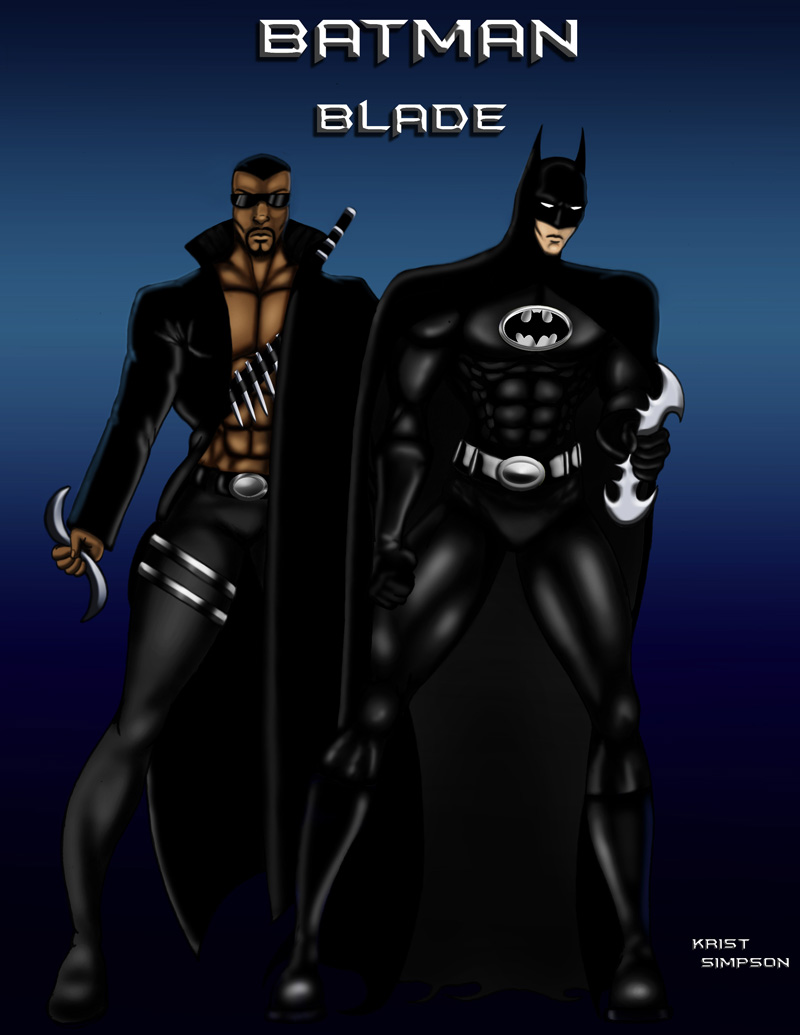 Batman Blade Deviantart BatMan and Blade by KristSimpson on DeviantArt