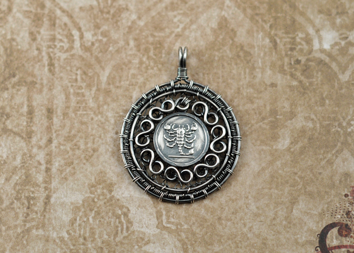 Sterling Silver Scorpion Medallion