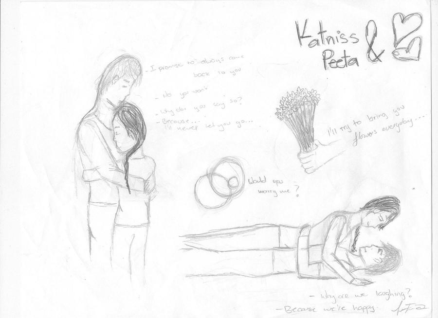 Katniss and Peeta doodles