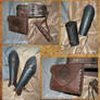 Leather belt set fifth bracers and greaves