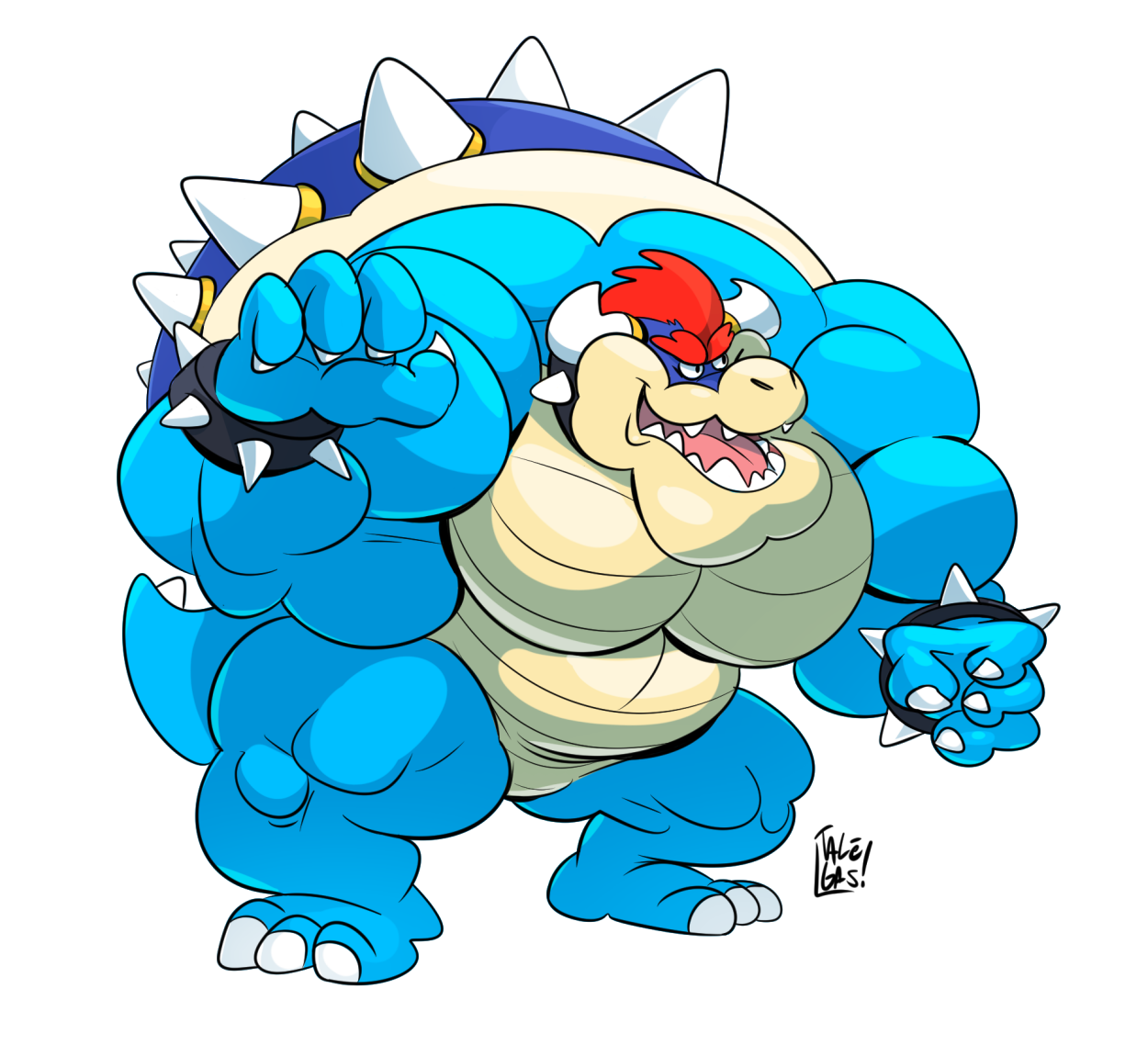 Bowser Blue Shell Blue Bowser by ItsTalegas on DeviantArt