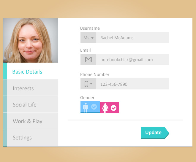 Free Psd Design Of Update User Profile Page By Psdzzz On Deviantart