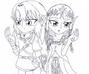 Link and Zelda by Amy-Oh