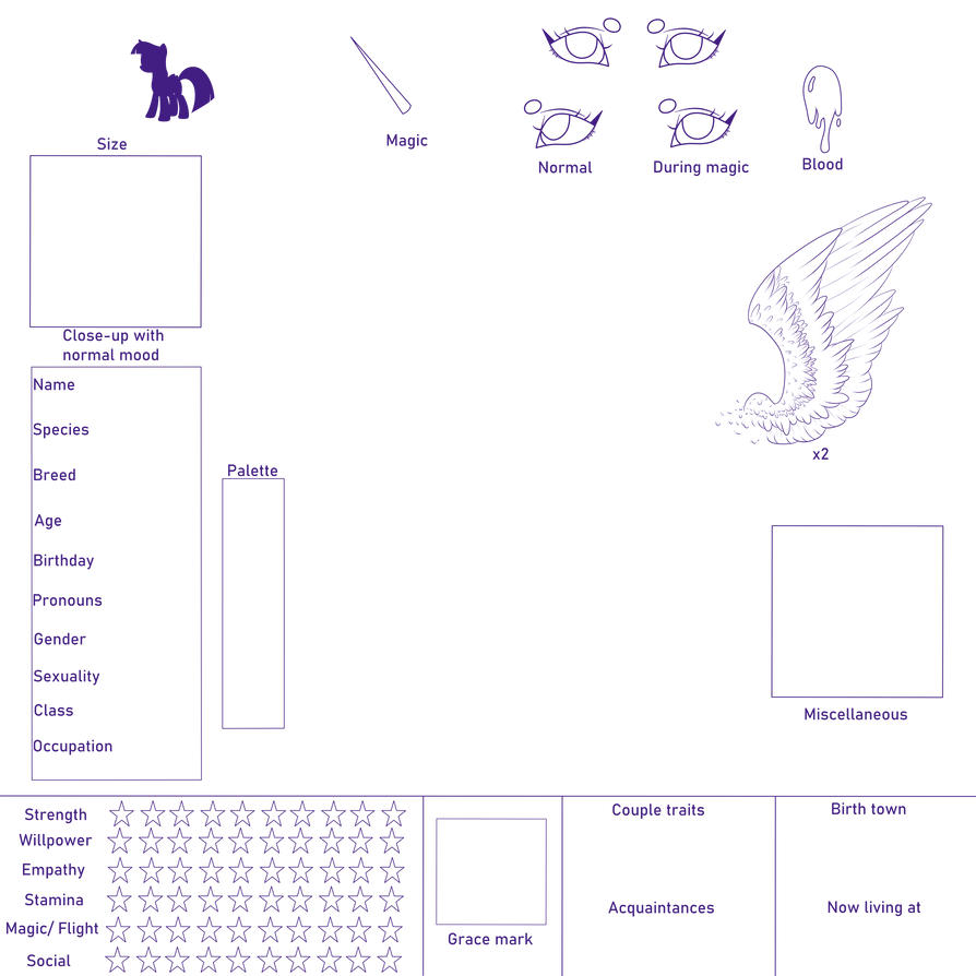 F2U mlp ref sheet template by CranberryCakeArt on DeviantArt