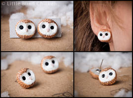 Barn Owls Polymer Clay Earrings