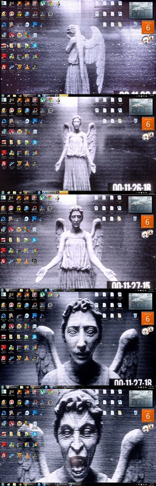 Doctor Who! - Weeping Angel changing desktop by Cerebral-Delirium