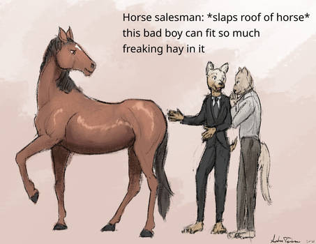*slaps roof of horse*