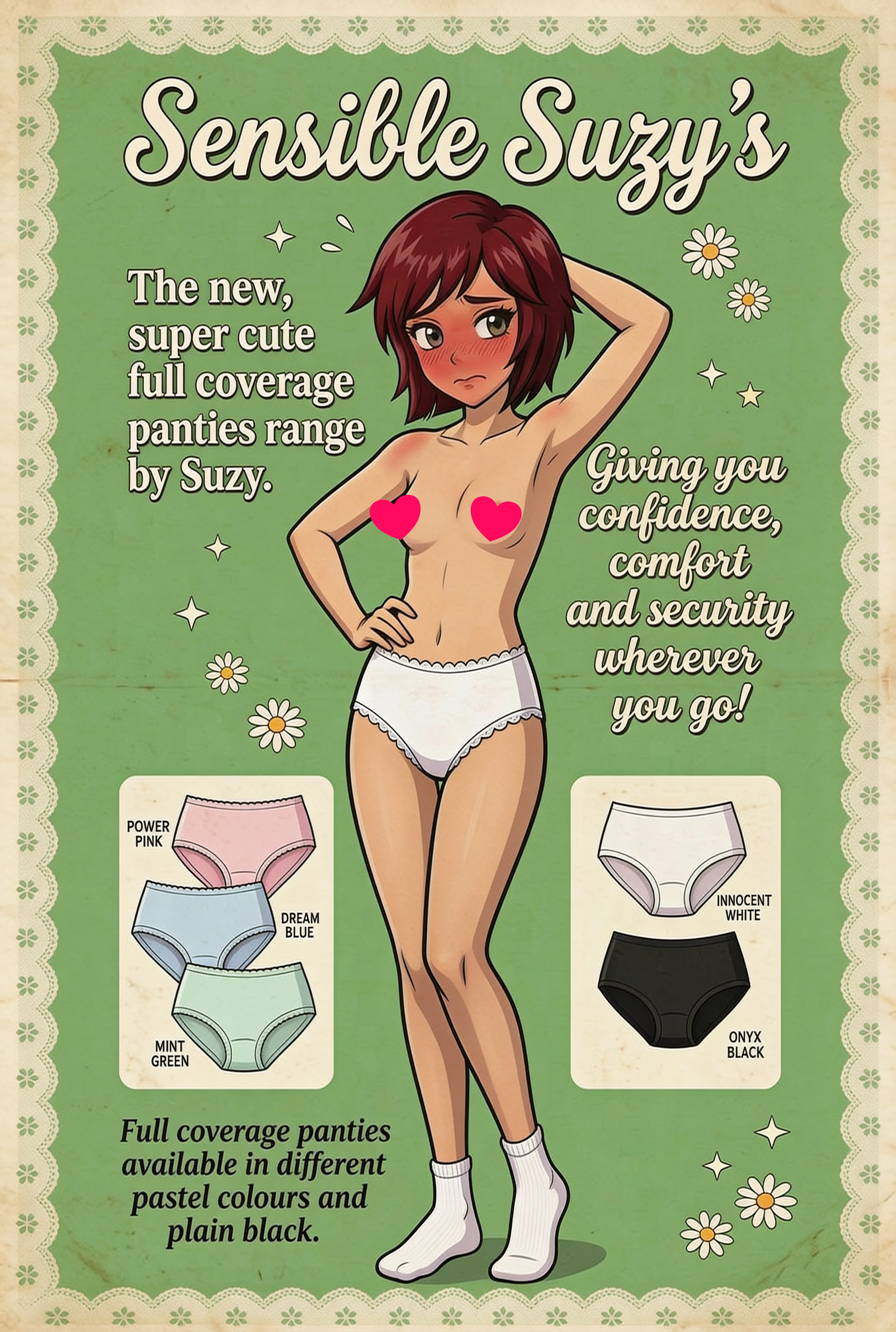 Sensible Suzy's new panty line. Available now!