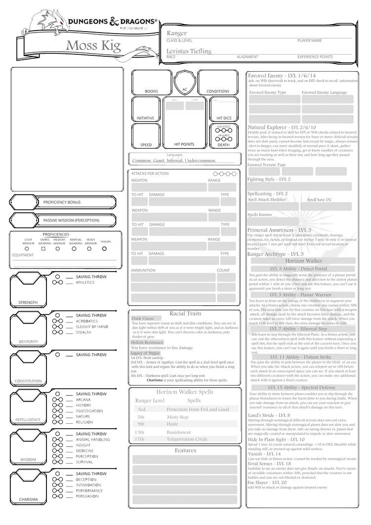 DnD Custom Character Sheet by FrankinStitch on DeviantArt