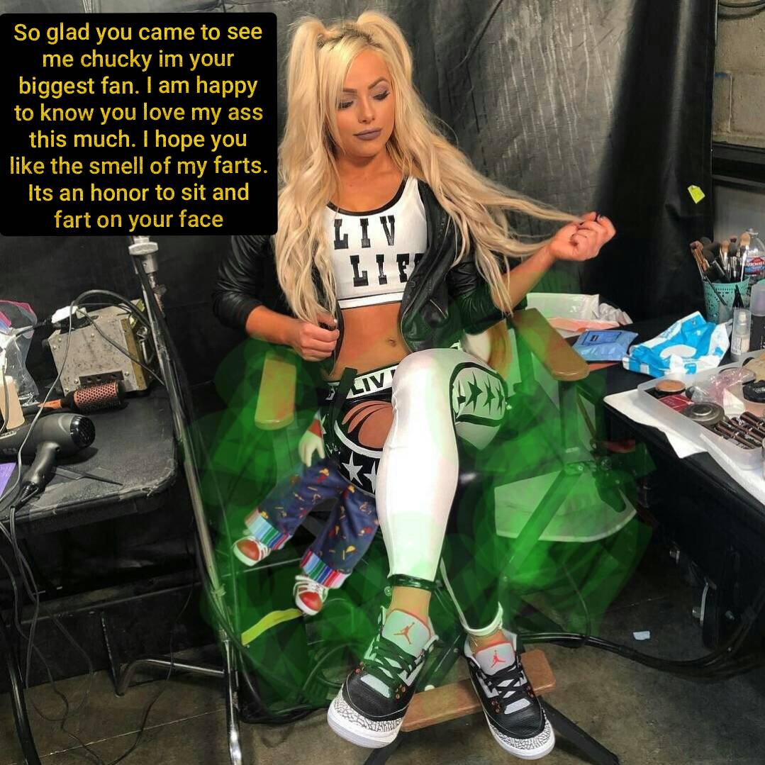 Liv Morgan sits on Chucky
