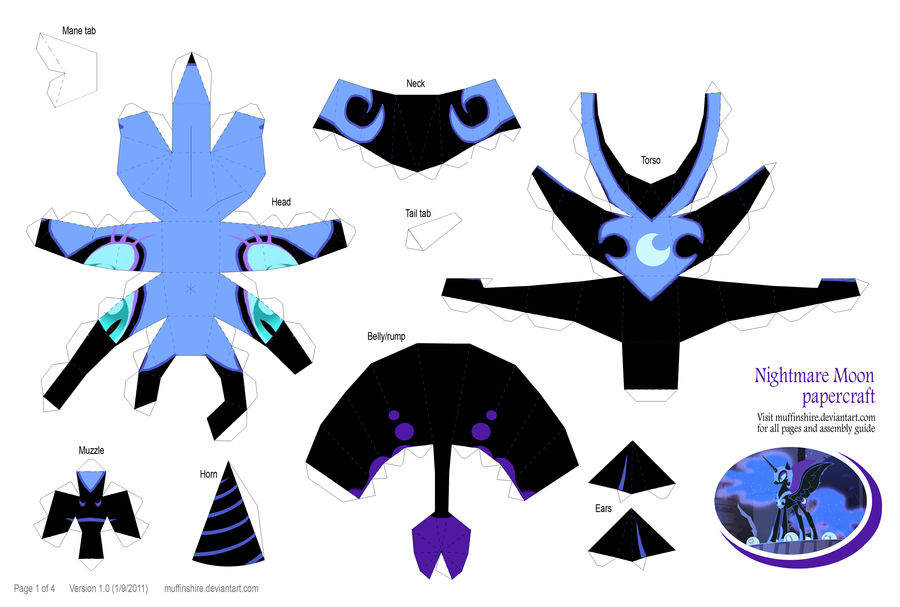 Nightmare Moon papercraft 1of4 by muffinshire