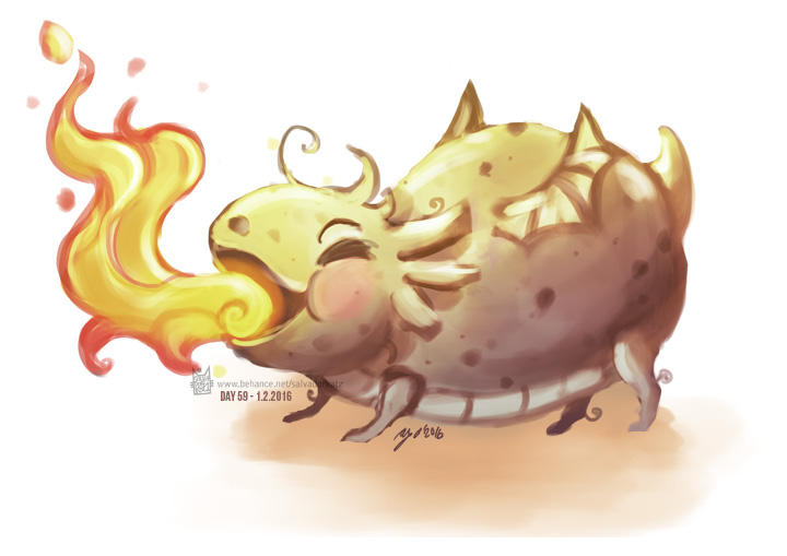 Poutine Dragon Day 59 - Potatodragon by salvadorkatz on DeviantArt