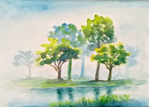 Watercolor trees