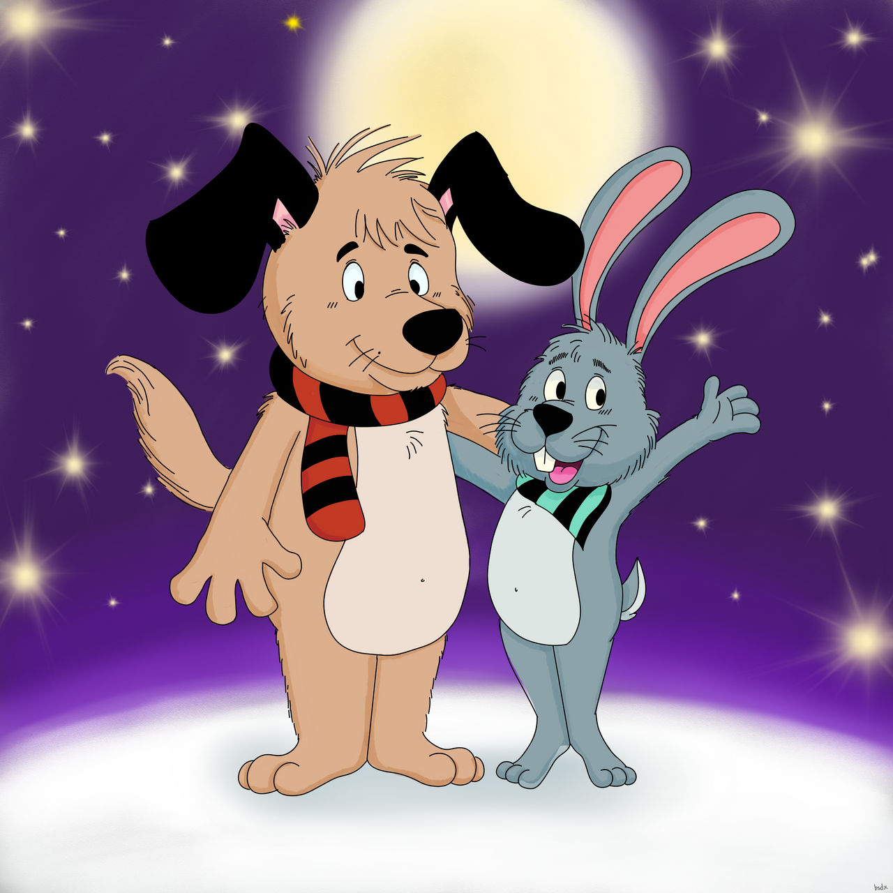 Cartoon Rabbit With Dogs Rabbit and dog by bsdx on DeviantArt