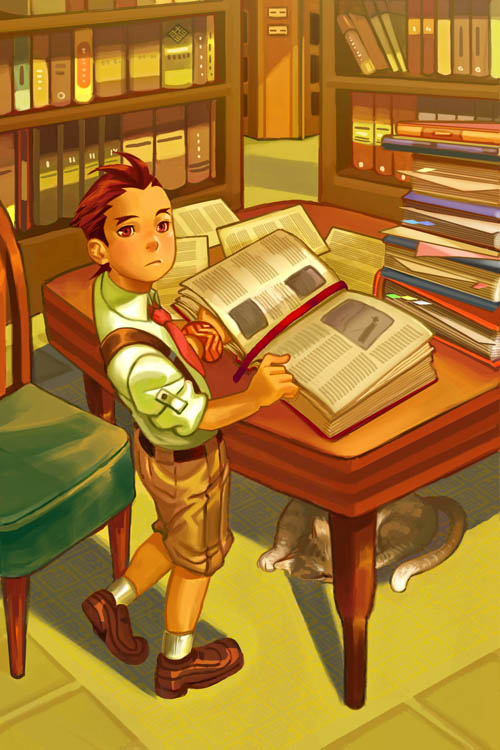 Young Apollo in the Library