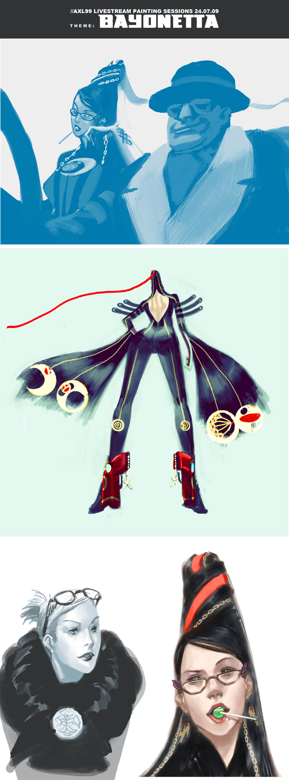 Bayonetta livestream sketches