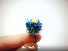 ring with a flower in quilling